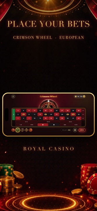 Roulette screen — Place Your Bets on the Crimson Wheel